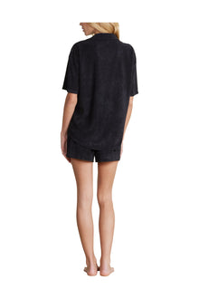 Womens | Cozyterry Button Down Shirt | Black
