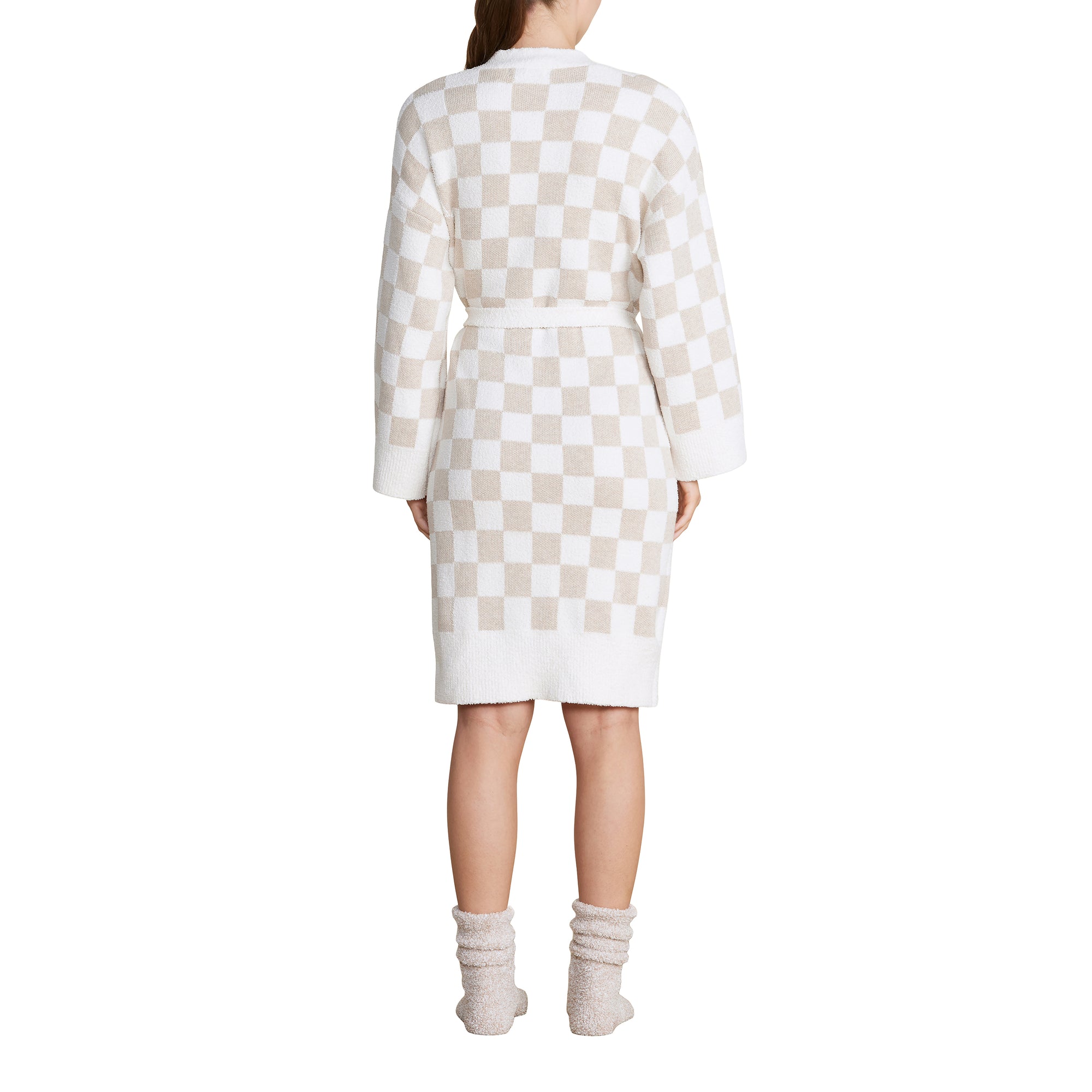 Cozychic Cotton Checkered Robe | Oatmeal/Cream