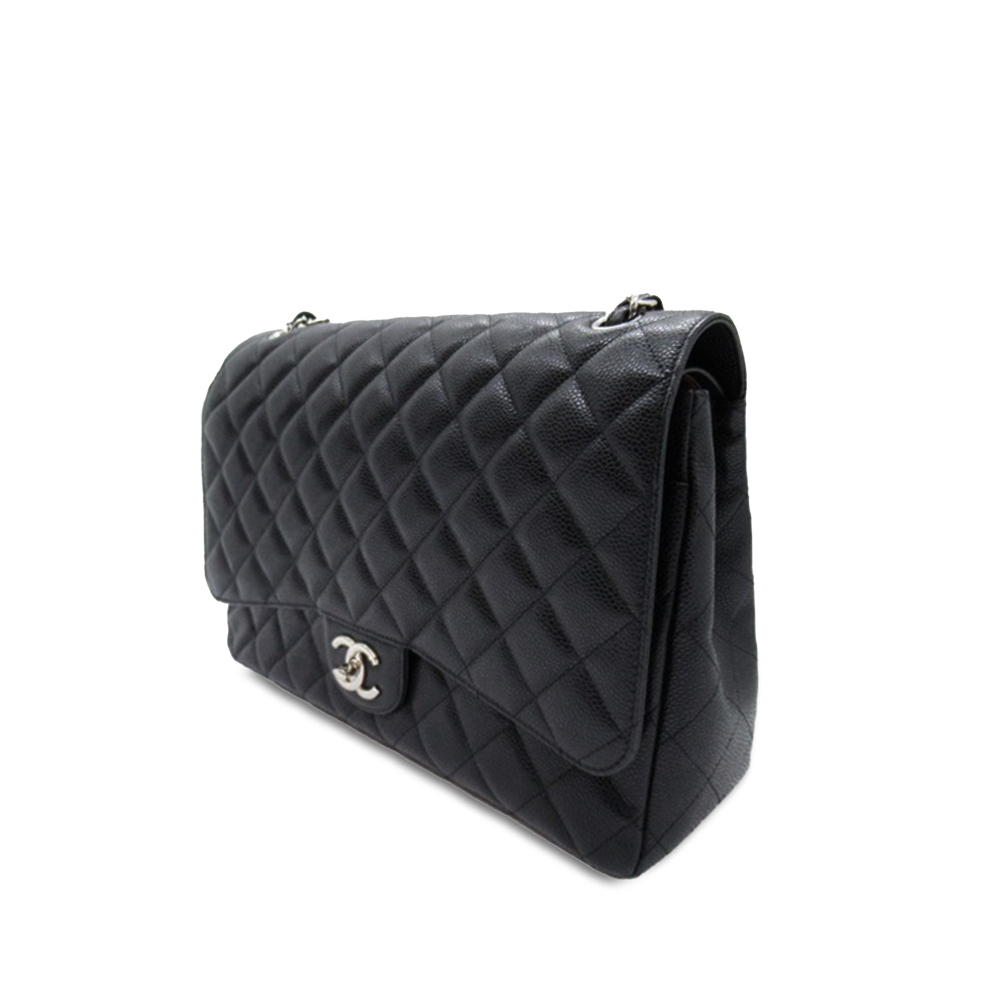 Chanel | Pre-Owned Maxi Classic Caviar Double Flap | Black