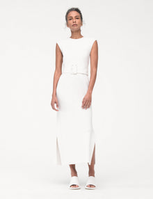 Women | Bias Belted Dress | White