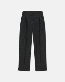 Biba Houndstooth Wool Pants | Grey Black Houndstooth