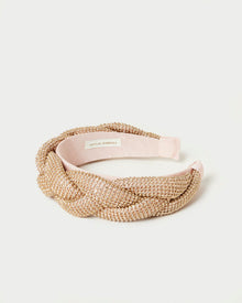 Bijou Diamante Braided Headband | Light Peach