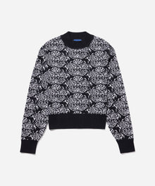 Black | Varick Tapestry Mockneck Sweater