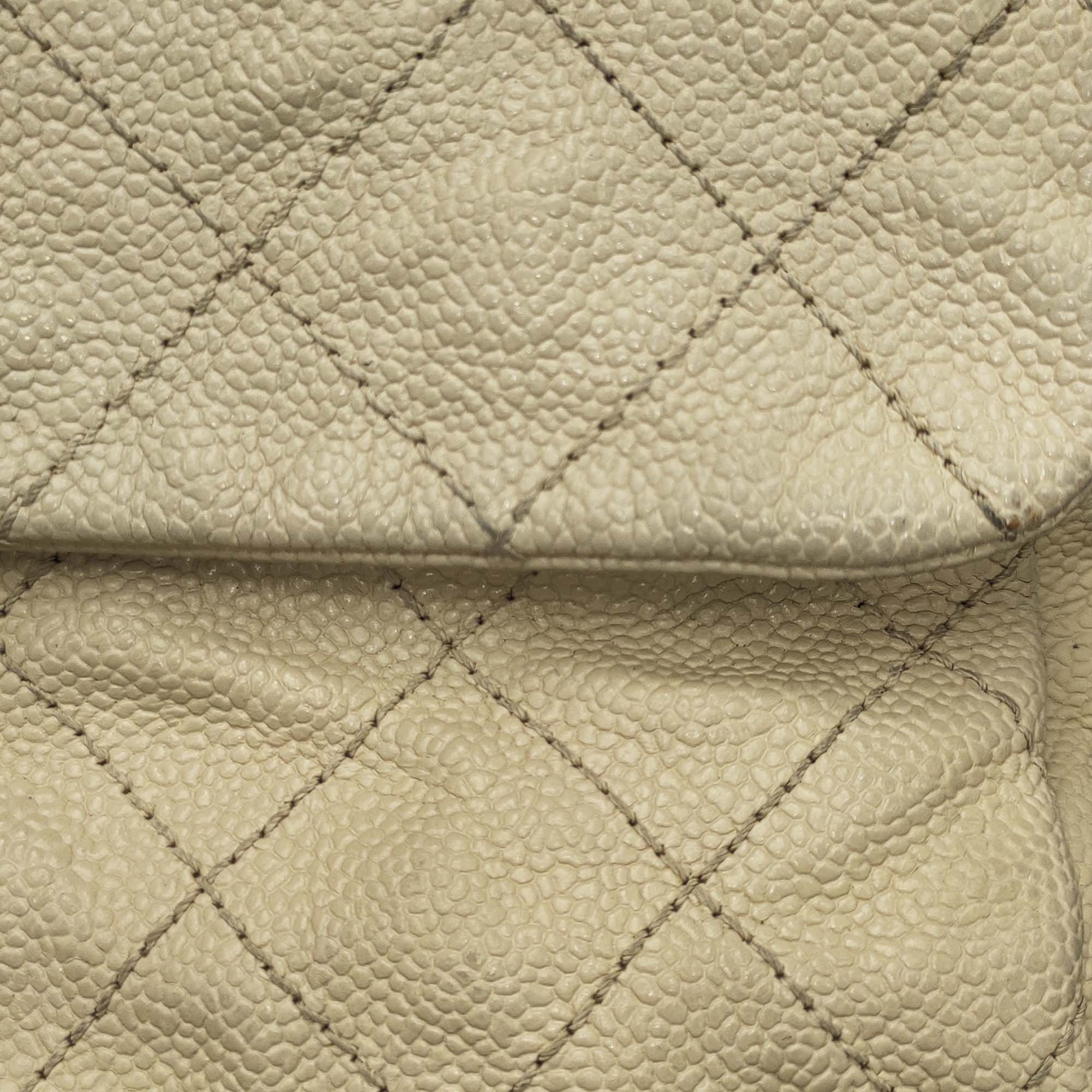 Chanel | Pre-Owned Medium Quilted Caviar Simply CC Flap | Brown/Light Beige