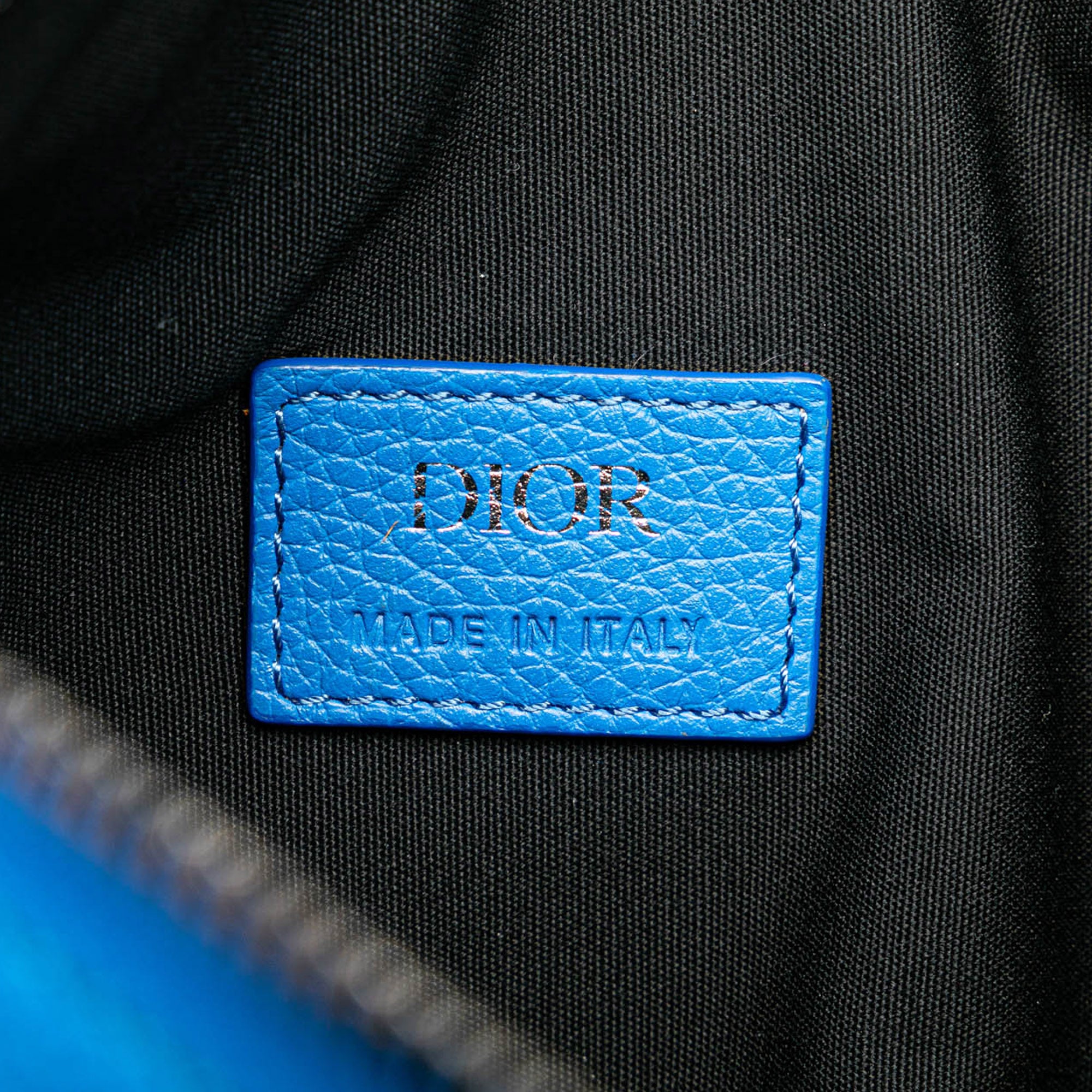 Dior | Pre-Owned Leather Saddle Crossbody | Blue