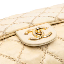 Chanel | Pre-Owned Quilted Calfskin Triple Stitched Single Flap | Brown/Beige