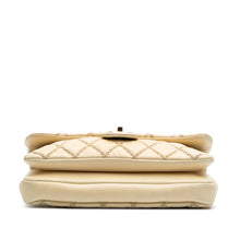 Chanel | Pre-Owned Quilted Calfskin Triple Stitched Single Flap | Brown/Beige