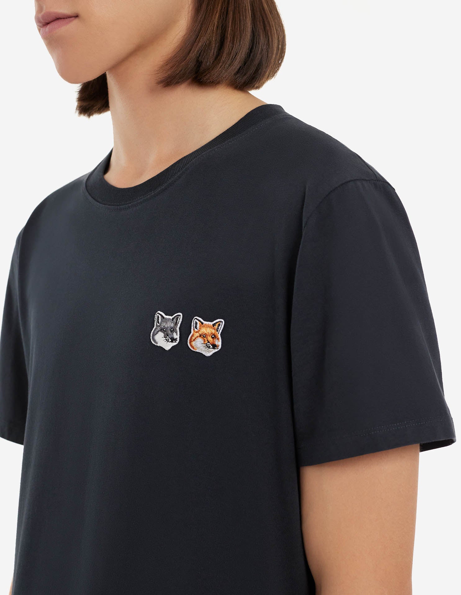 Unisex | Double Fox Head Patch Classic Tee-Shirt | Anthracite