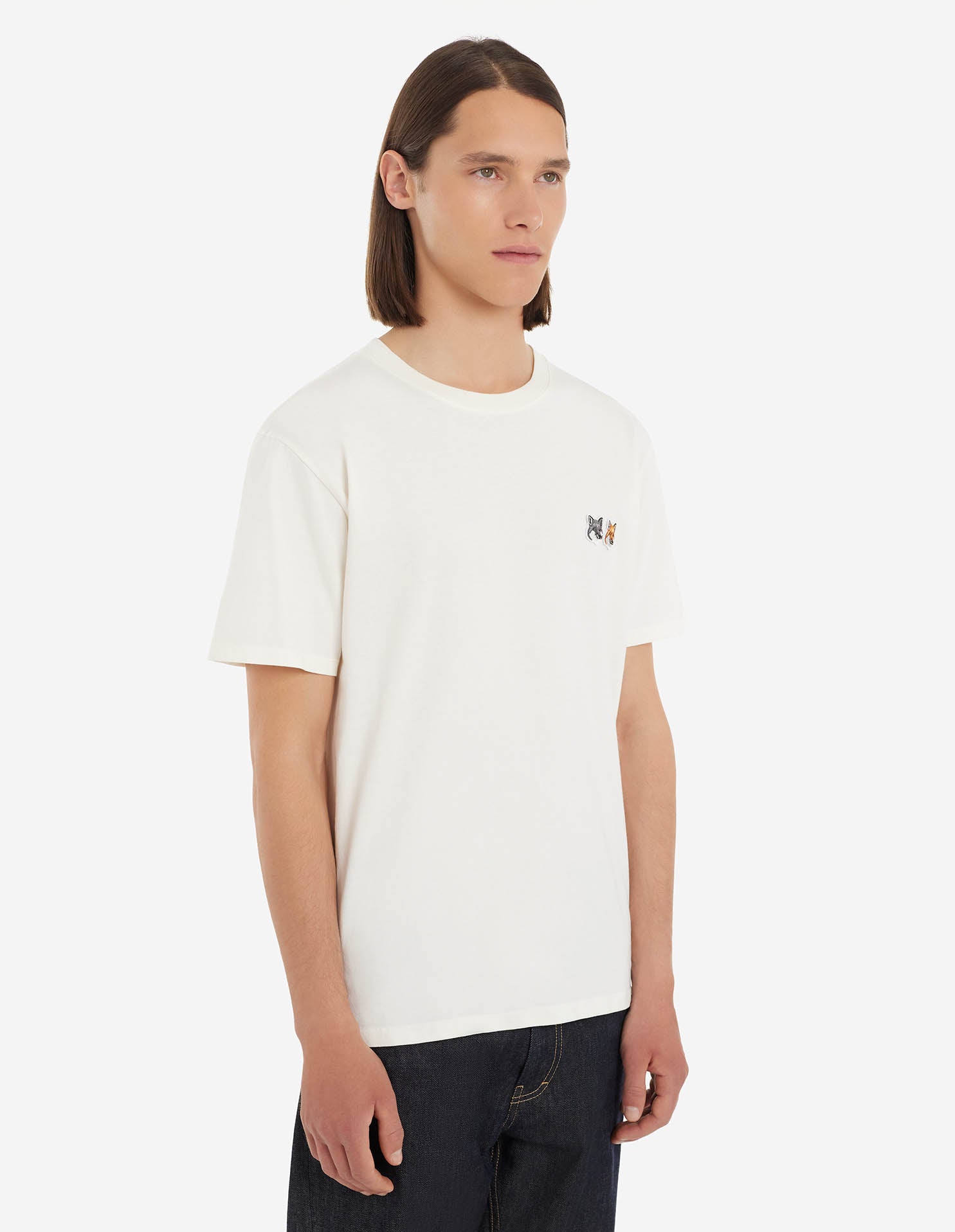 Unisex | Double Fox Head Patch Classic Tee-Shirt | Latte