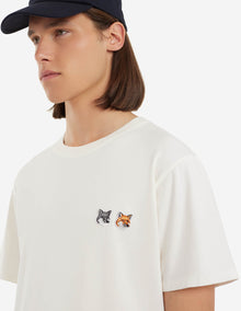 Unisex | Double Fox Head Patch Classic Tee-Shirt | Latte