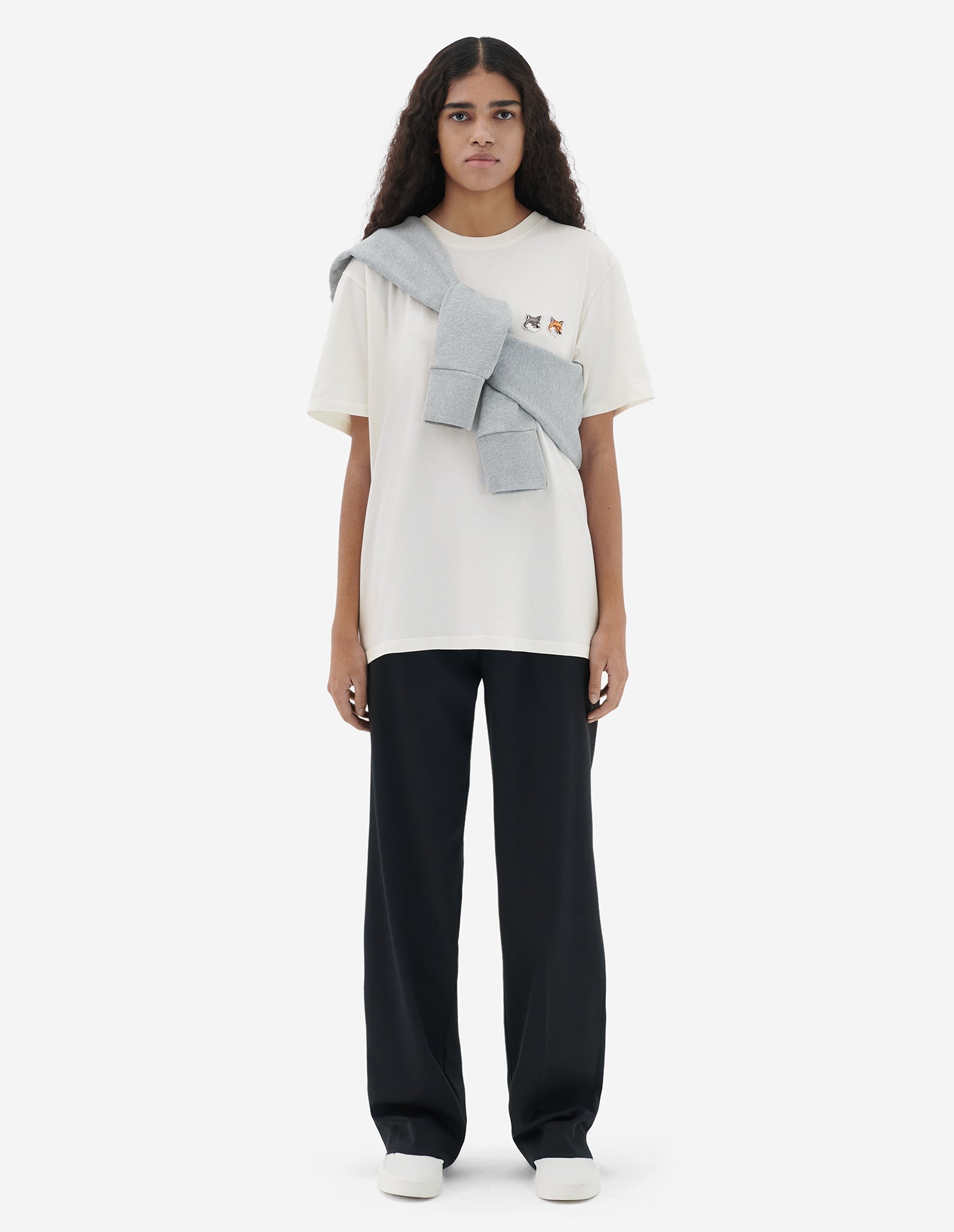 Unisex | Double Fox Head Patch Classic Tee-Shirt | Latte