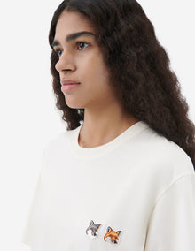 Unisex | Double Fox Head Patch Classic Tee-Shirt | Latte