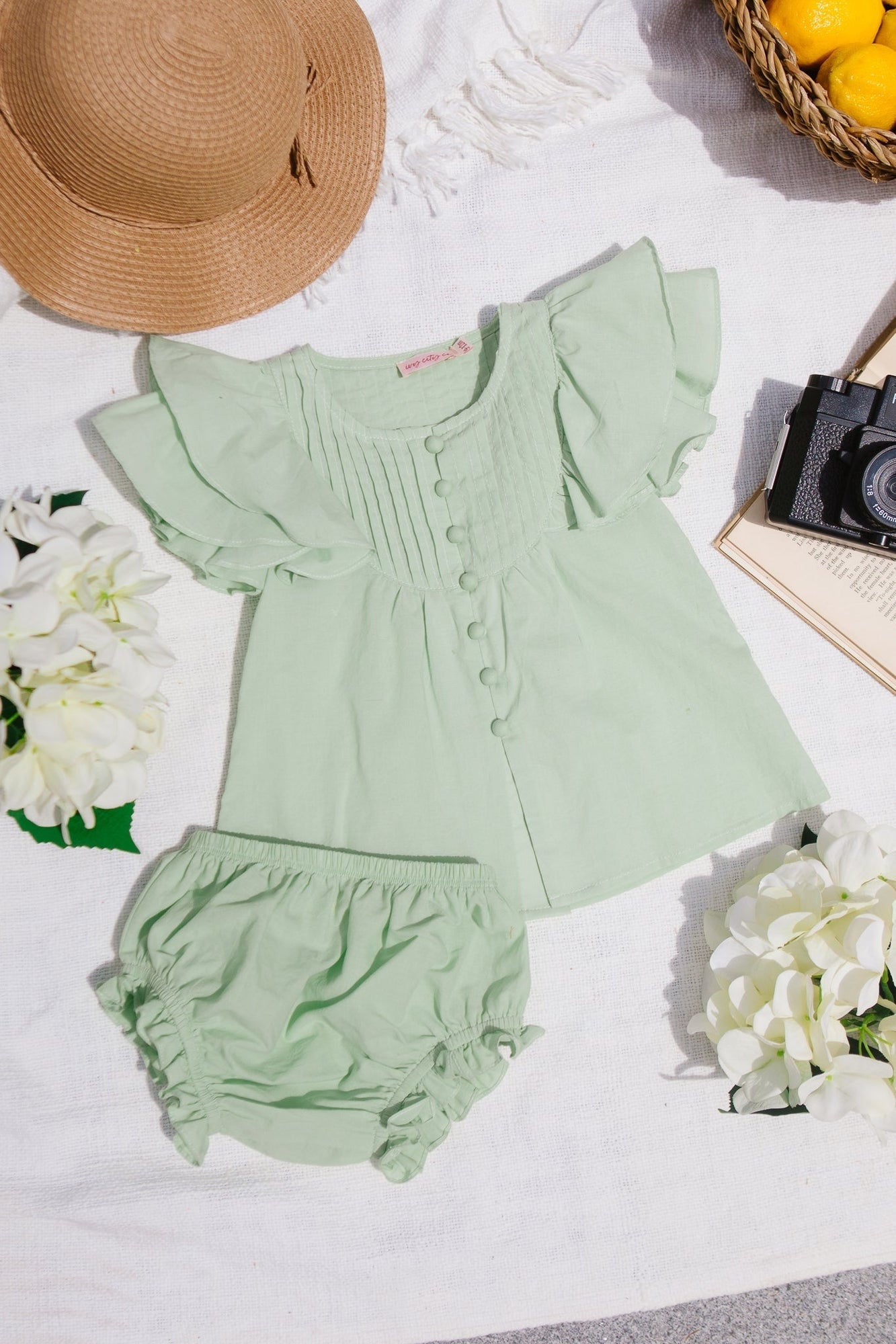 Girls | Baby Abigail Dress Set | Green