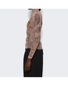 Balenciaga | Women | Tat Long Sleeve Top | Light Beige