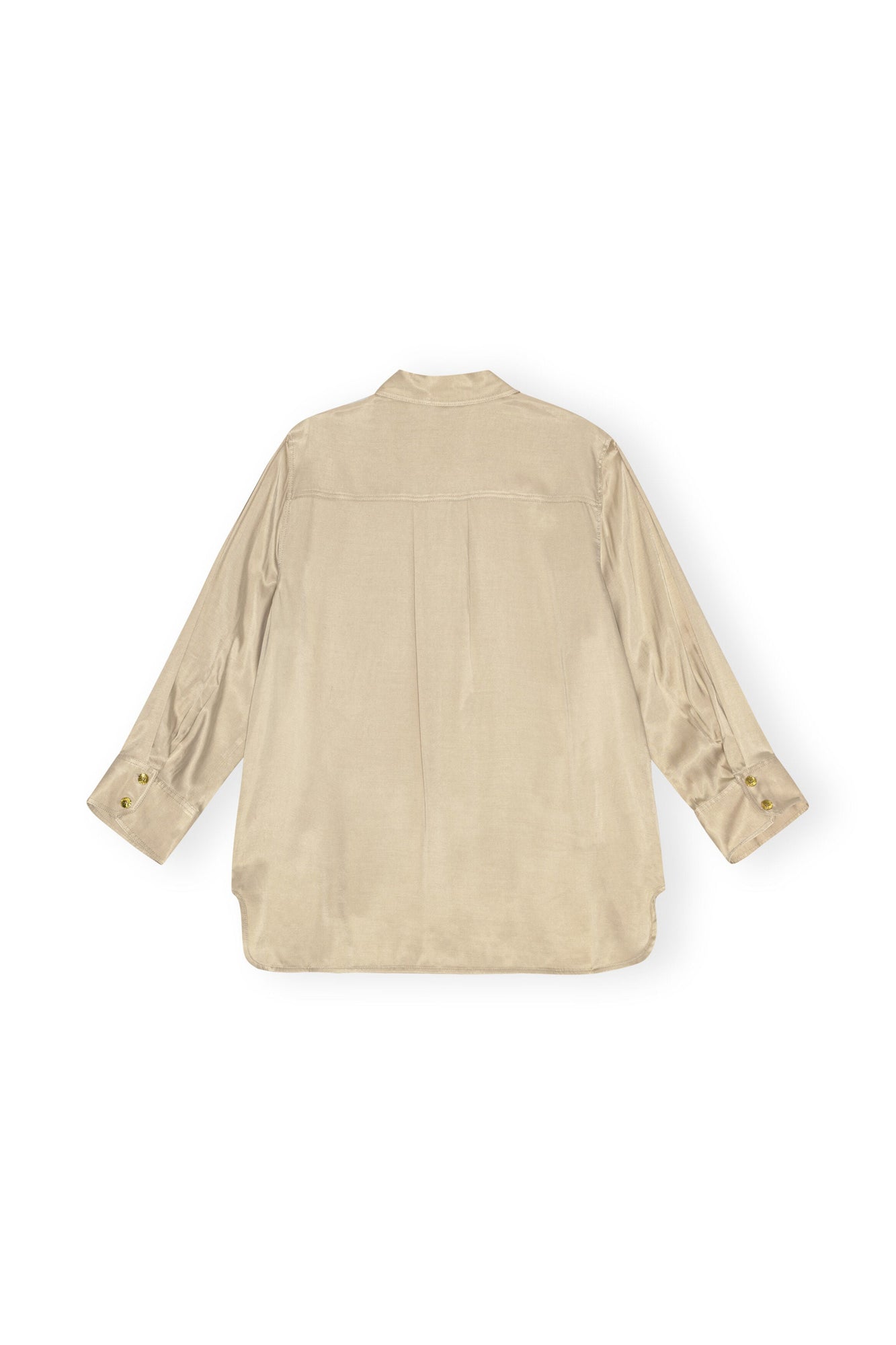 Beige Washed Satin Shirt | Safari