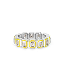 Bezel Ballier Ring - Neon Yellow - Silver | Plated Gold