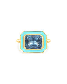 Bezel Statement Ring - Turquoise - Gold | Plated Gold