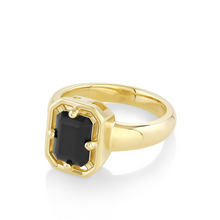 Women | Black Onyx Georgia Ring | 14k Yellow Gold