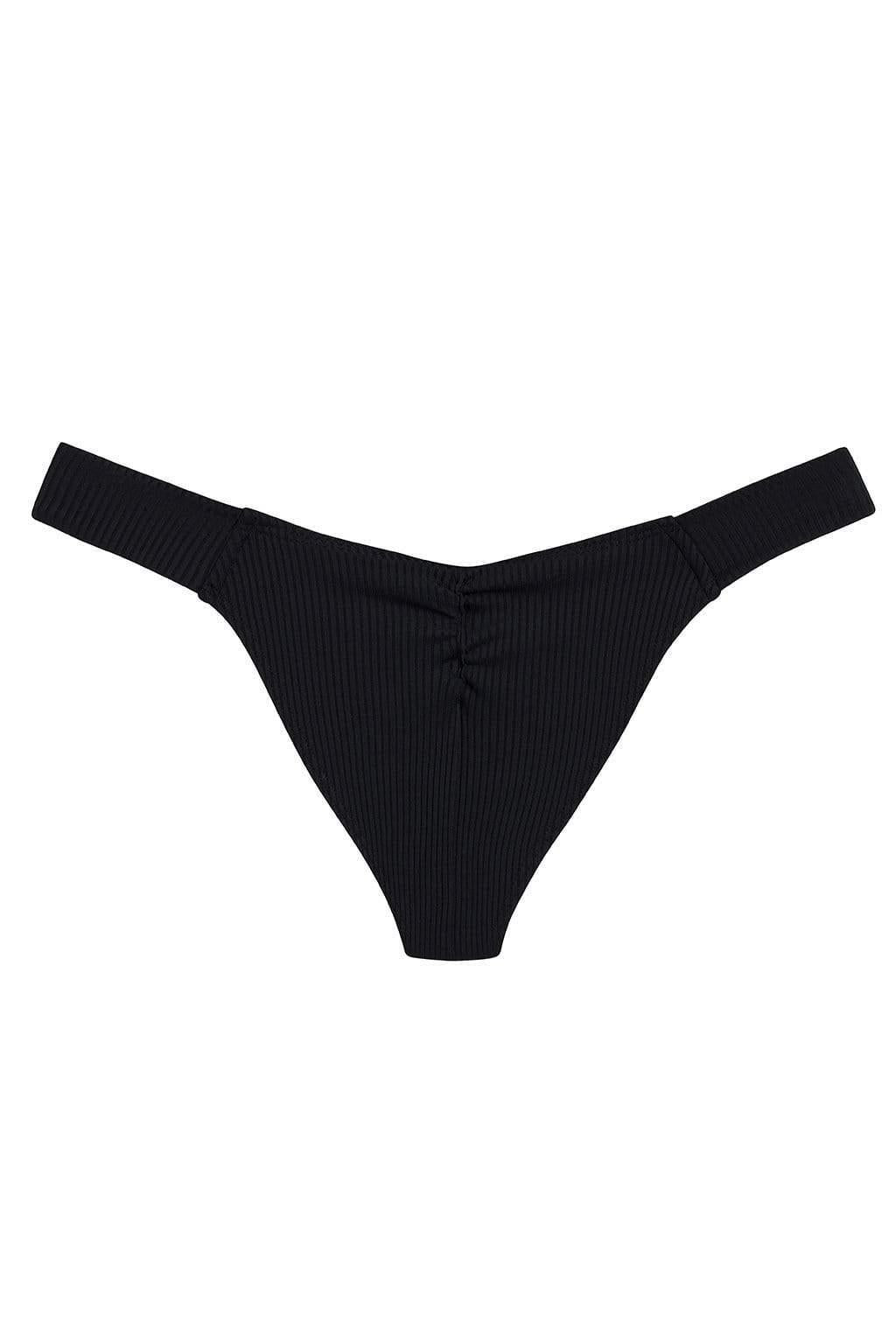 Added Coverage Uno Bikini Bottom | Black Rib