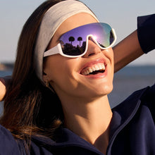 Unisex | Blazer Sunglasses | Matte White | Lavender Polarized Lenses