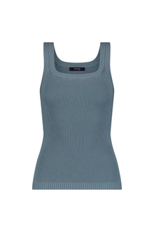 Fitted Sweater Tank Denim Blue