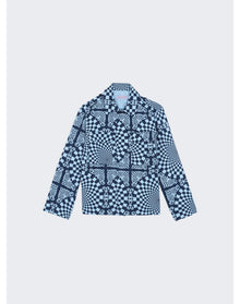 Bluemarble | Men | Folk Checkerboard Print Overshirt | Blue
