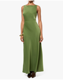 Boat Neck Slip Dress | Hunter Green