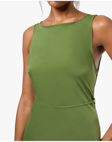 Boat Neck Slip Dress | Hunter Green