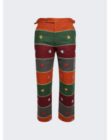 Bode | Men | Embroidered Autumn Quilt Trousers | Multicolor