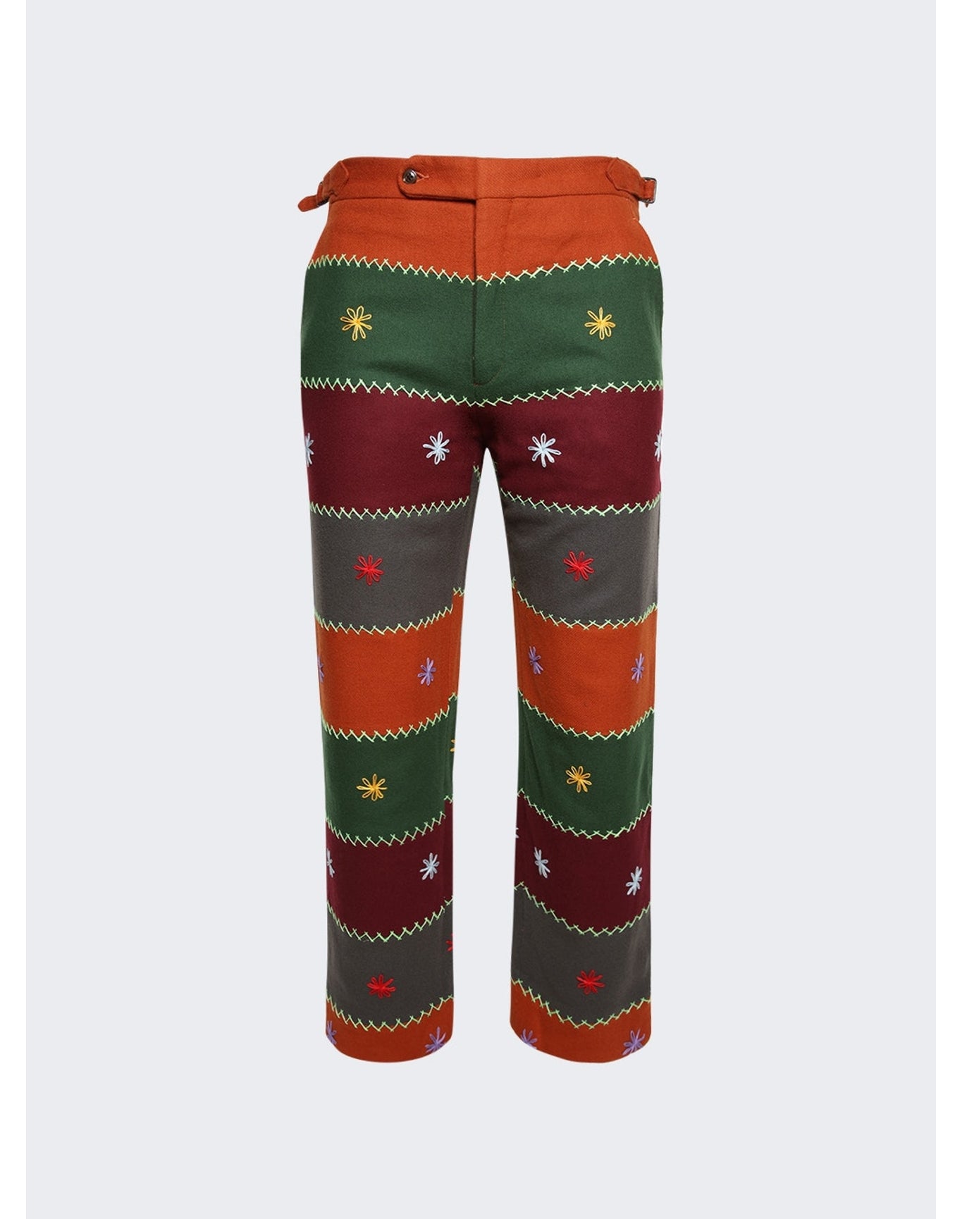 Bode | Men | Embroidered Autumn Quilt Trousers | Multicolor
