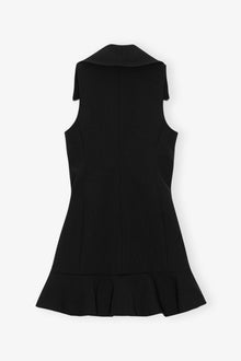 Bonded Crepe Mini Dress | Black (V1)