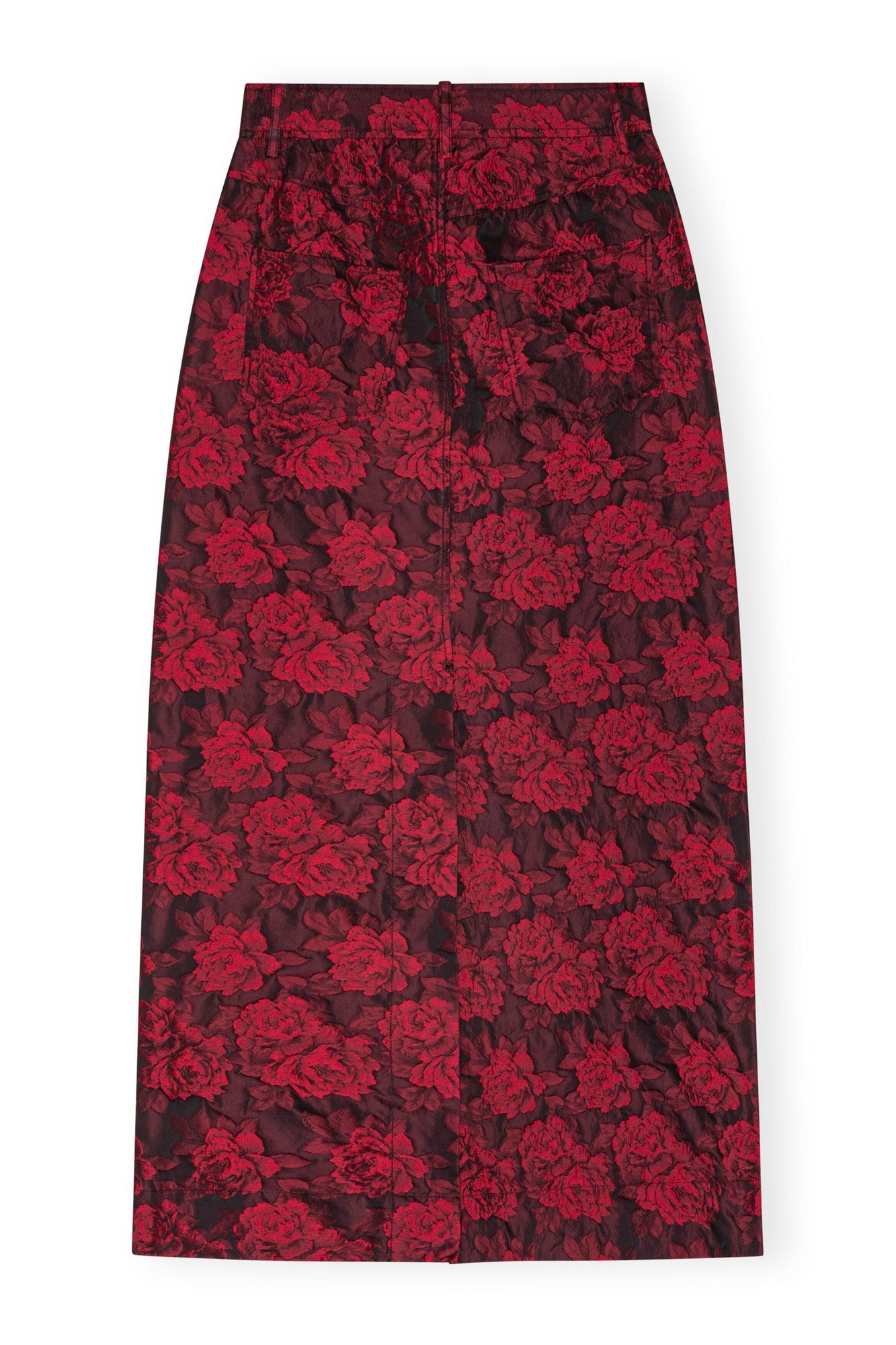 Botanical Jacquard Long Skirt | High Risk Red