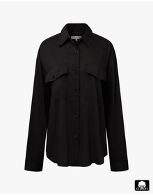 Boxy Button Down Shirt | Black