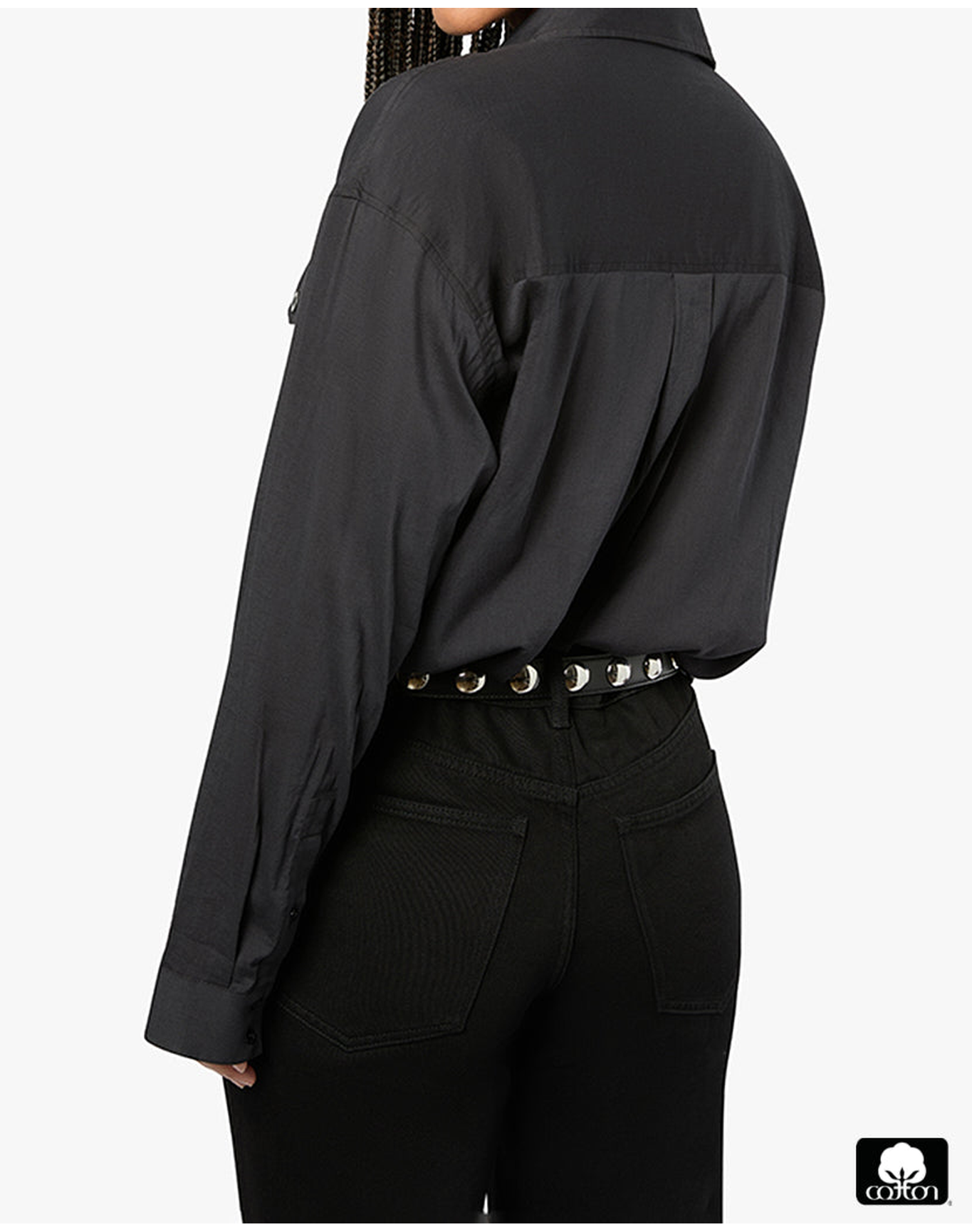 Boxy Button Down Shirt | Black