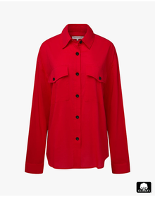 Boxy Button Down Shirt | Red