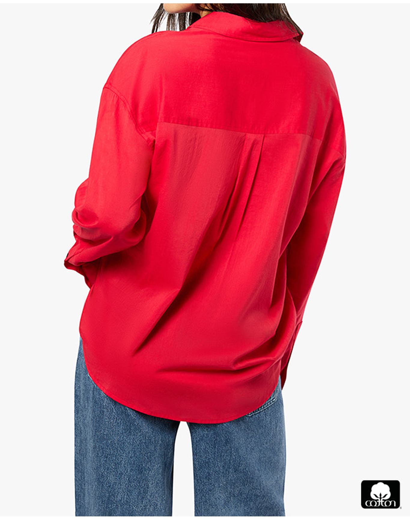 Boxy Button Down Shirt | Red