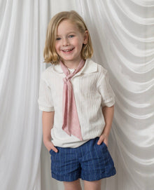 Boy | Navy Striped Linen Shorts