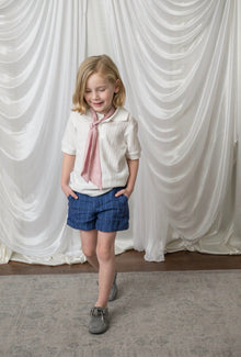 Boy | Navy Striped Linen Shorts