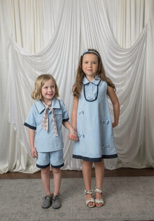 Boy | Terry Baby Blue Polo Top and Shorts Set