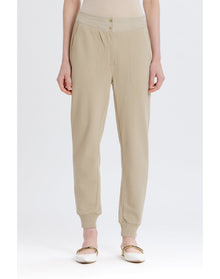 Bridget Button Waist Sweatpant | Stone