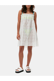 Broderie Anglaise Strap Dress | Bright White