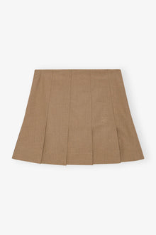 Brown Drapey Melange Mini Skirt | Tiger's Eye