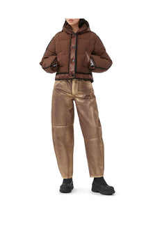 Brown Short Hooded Puffer Jacket | Shaved Chocolate