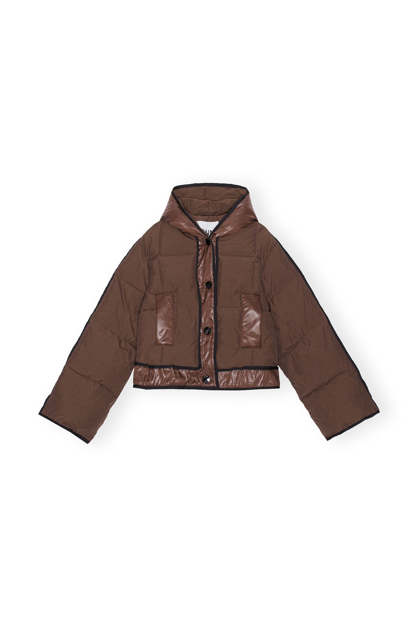 Brown Short Hooded Puffer Jacket | Shaved Chocolate