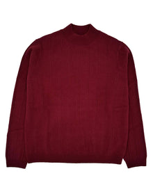 Bruno Magli | Women |Cashmere Blend L/S Wide Rib Mock Nk Sweater | Bordeaux