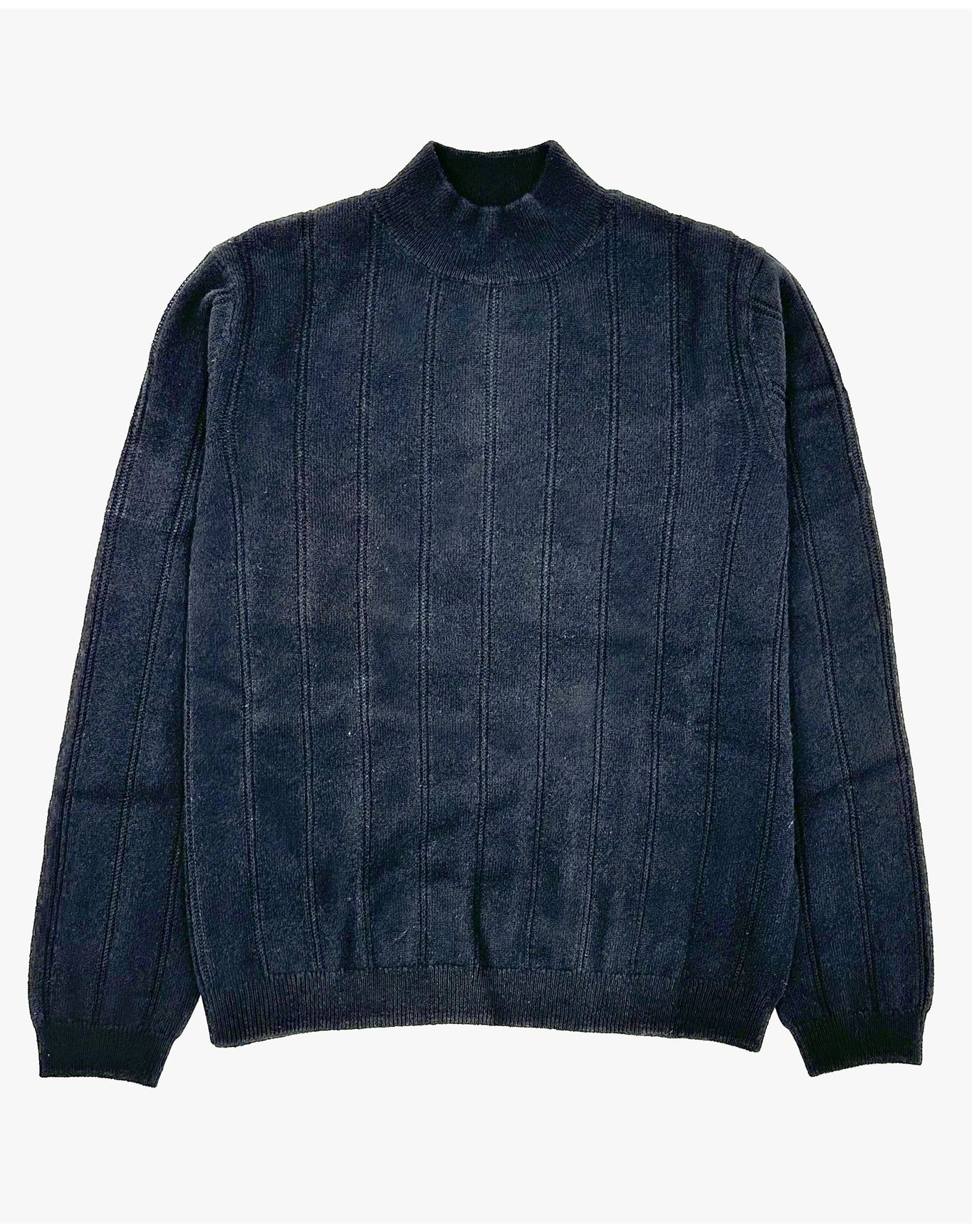 Bruno Magli | Women | Cashmere Blend L/S Wide Rib Mock Nk Sweater | Black