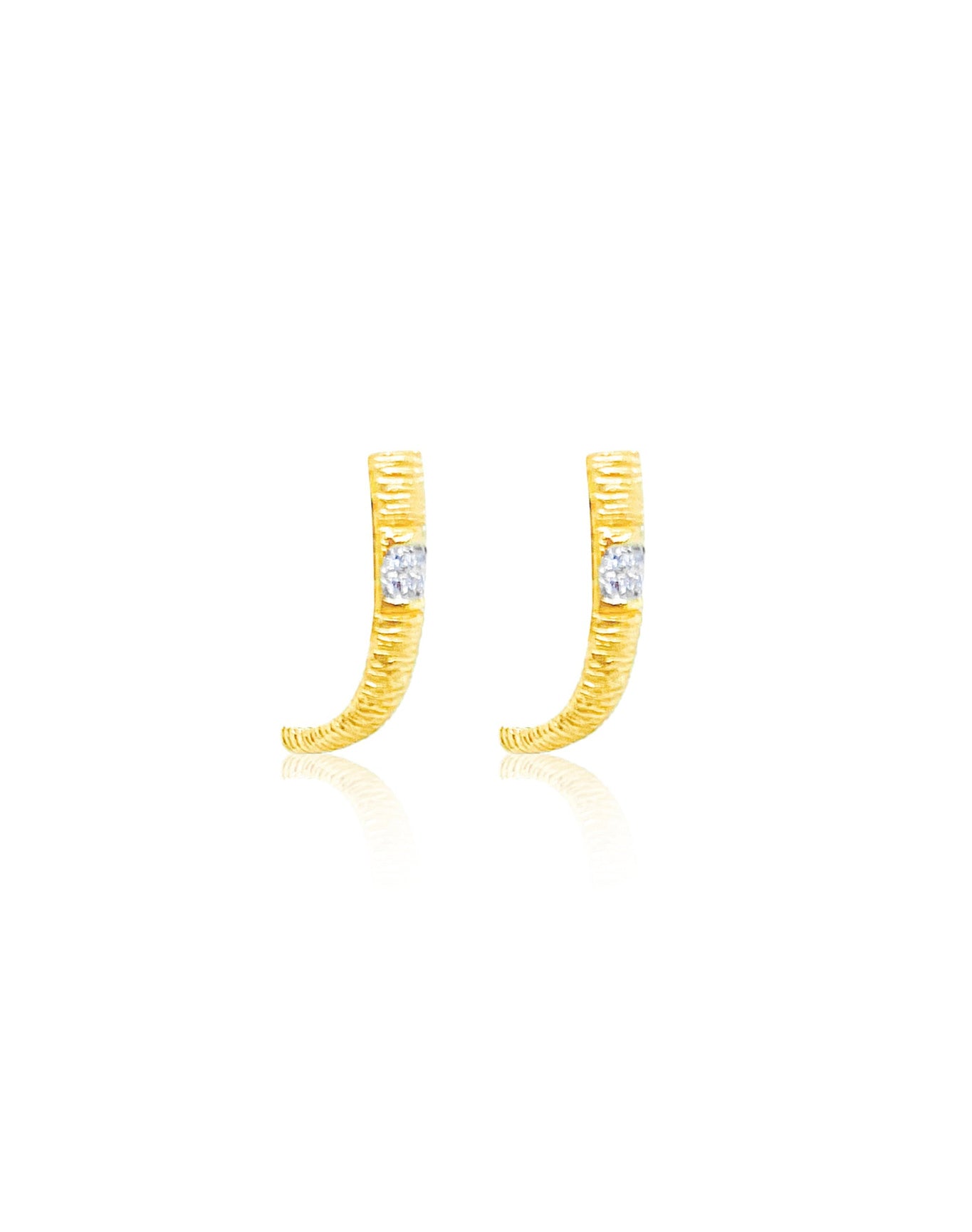 Brushed Yellow Gold Diamonds | 14K Two Tone Gold