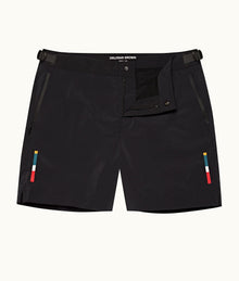 Bulldog Bonded Bonded Tape Mid-Length Swim Shorts | Black