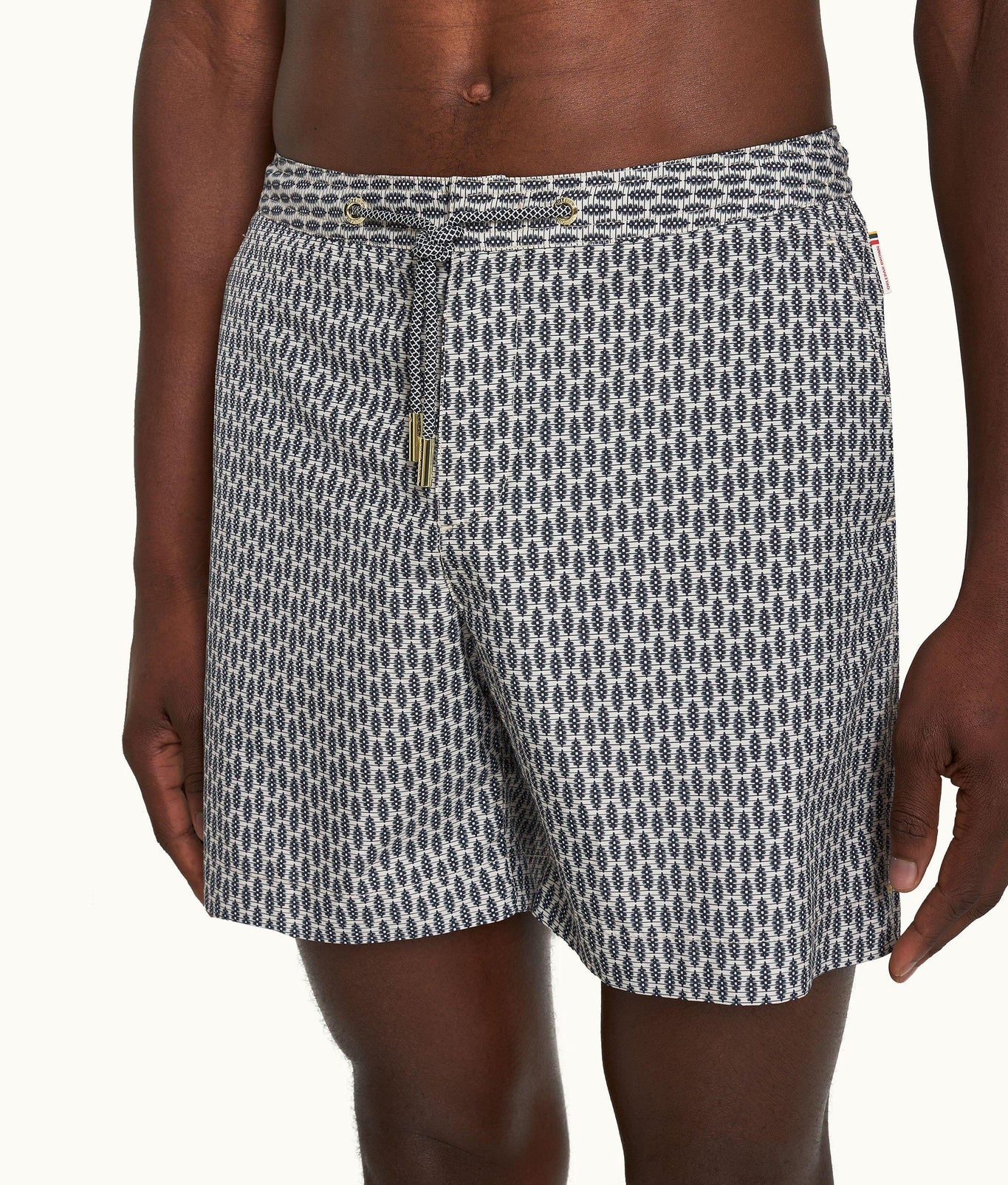Bulldog Drawcord Perez Print Mid-Length Drawcord Swim Shorts | Chai