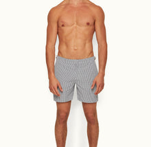 Bulldog Geo Pointpart Mid-Length Swim Shorts | White/Midnight Navy